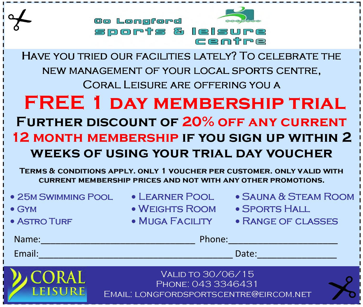 Offer of one day membership