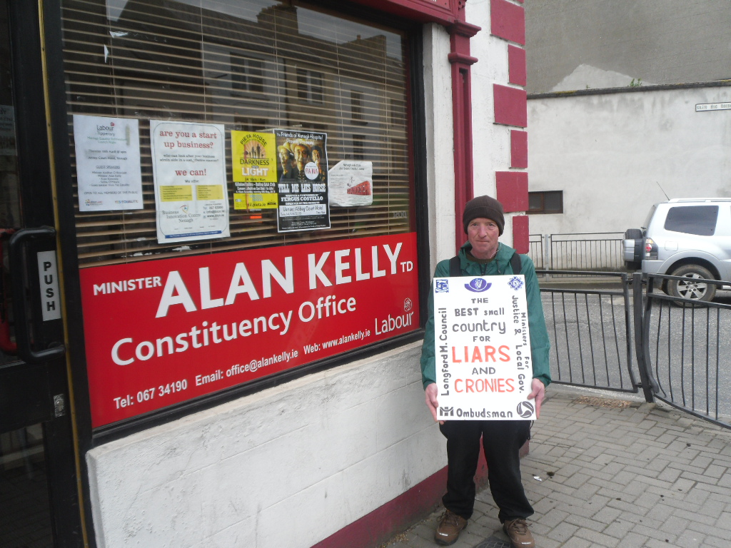 Protest Day outside Minister Alan Kelly's constituency office